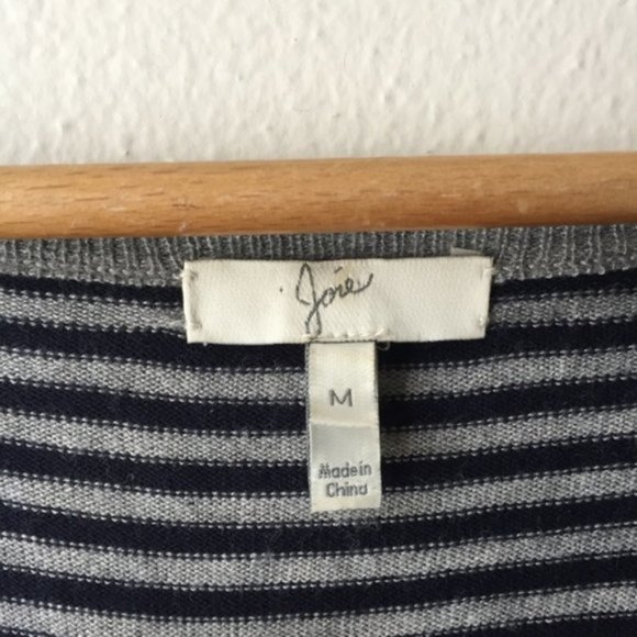Joie V-Neck Stripe Wool Blend Tunic Sweater - Picture 3 of 8